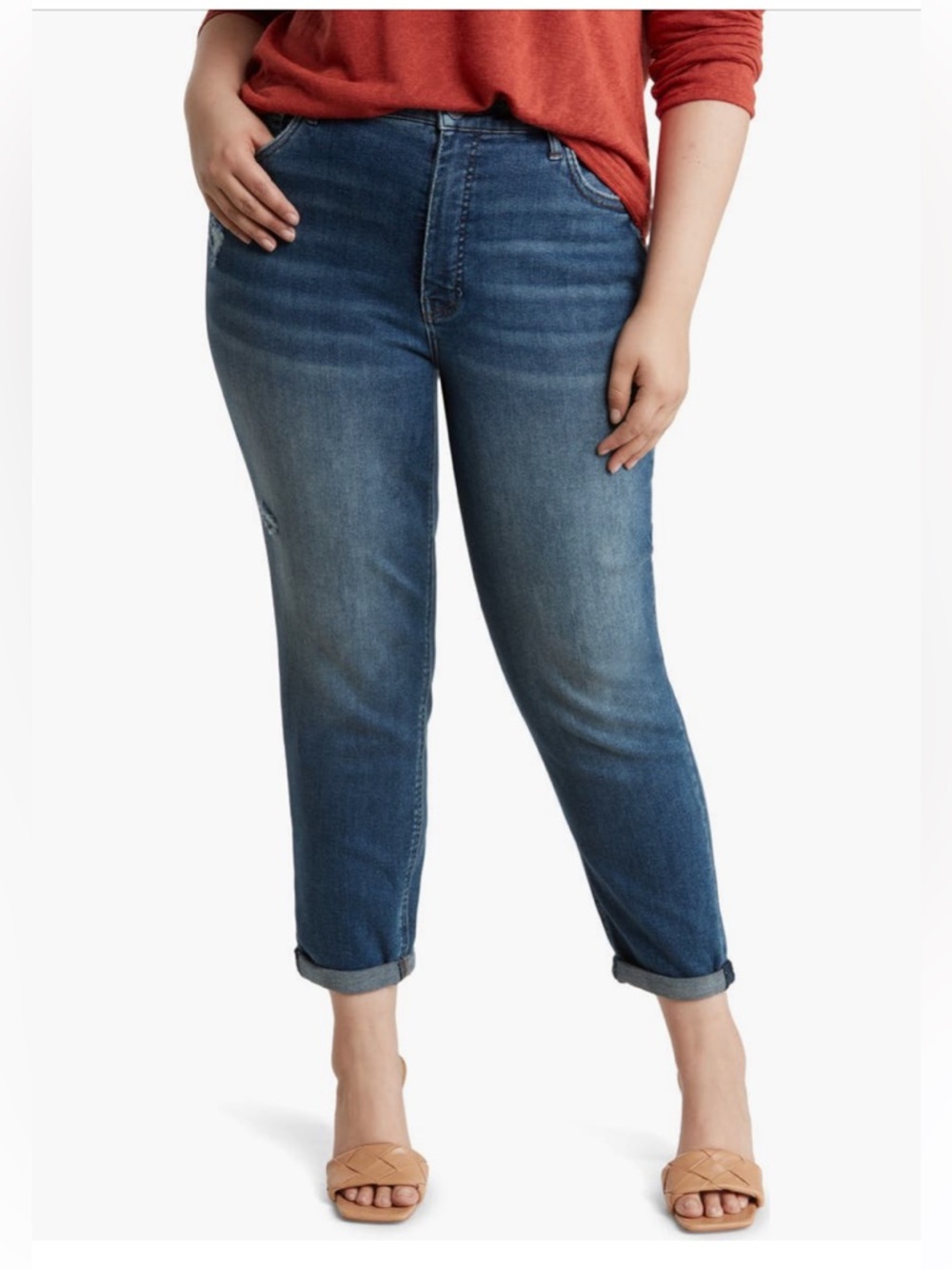 Kut from the Kloth Dark Blue Skinny Jeans with Light Distressing